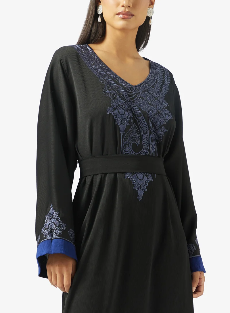 hayas closet  Embroidered Belted Jalabiya for Women | Best Price UAE